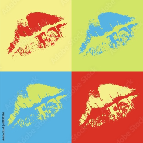 Fototapeta na wymiar colored kisses