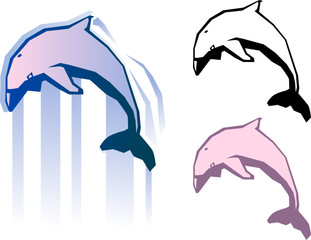 Graphic dolphin illustration