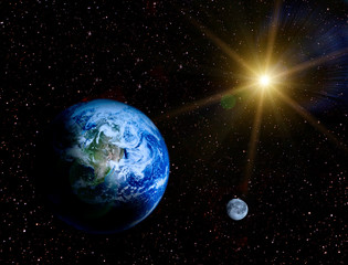 Fotoroleta gwiazda świat księżyc obraz glob