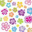 Retro Hibiscus Floral Pattern