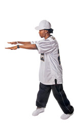 Wall Mural - Young hip-hop dancer on white