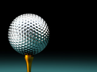 Wall Mural - silver  golf ball