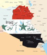 Iraq country colored by national flag