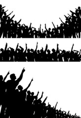 Wall Mural - pointing crowds