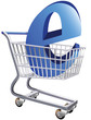 Illustration of a shopping cart  representing ecommerce