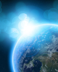 Wall Mural - Blue planet earth in outer space
