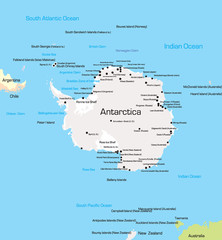 vector color map of antarctica