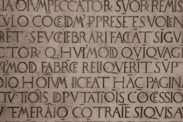 Medieval latin catholic inscription