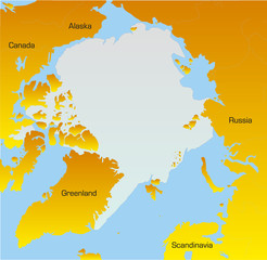 Abstract Vector Color map of North pole