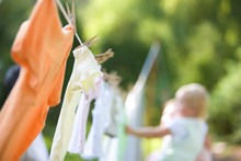 Clothes Drying On A Clothesline