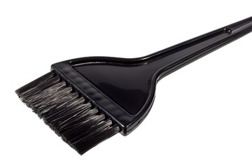 Black cosmetic brush isolated on white background