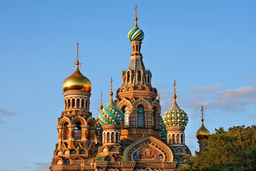 Wall Mural - The Church of the Savior on Spilled Blood at sunset