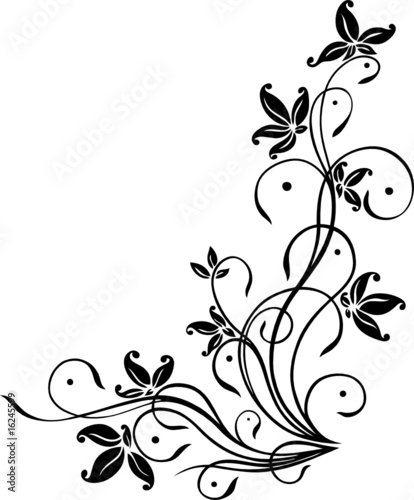 Blume, Ranke, filigran, floral, ornamental Stock-Vektorgrafik | Adobe Stock