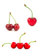 © kelley - Set of ripe cherries on a white background