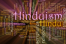 Hinduism Word Cloud Glowing