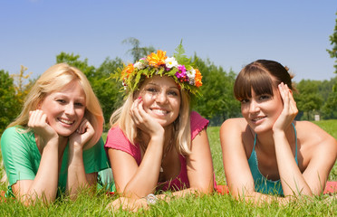 friends relaxing outdoors