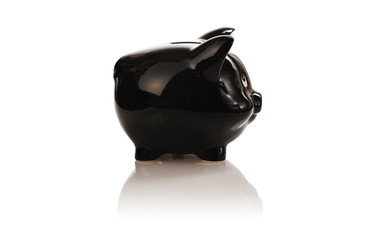 Black piggy bank