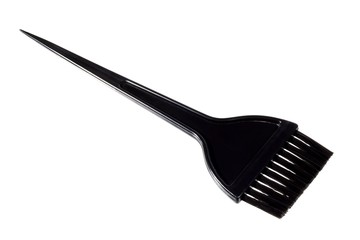 Black cosmetic brush isolated on white background