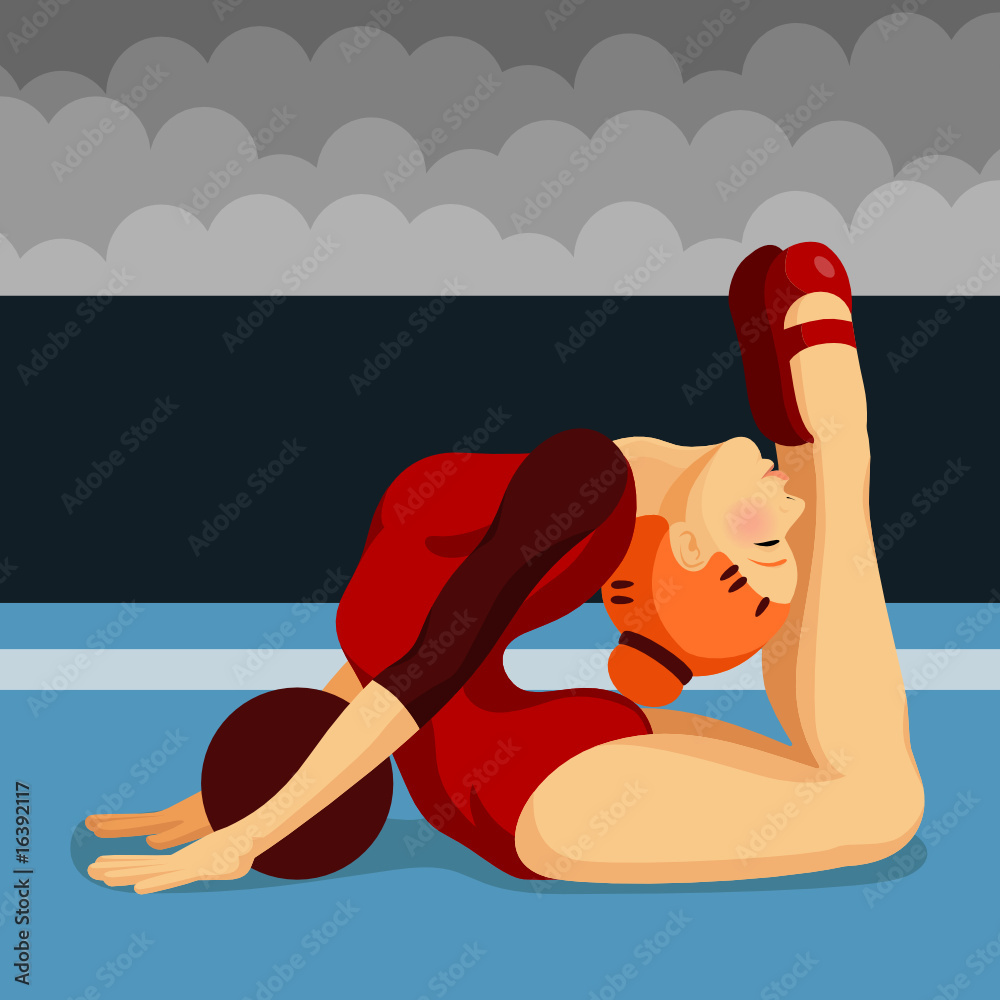 gymnast girl with ball Stock Vector | Adobe Stock