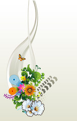 Wall Mural - composicion floral en vector