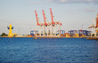 View on sea port container terminal