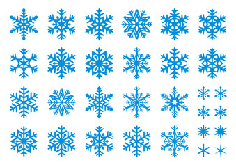 30 vector snowflakes set