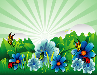 Wall Mural - jardin en vector