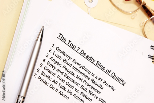 Cuadros en Lienzo The top 7 deadly sins of quality