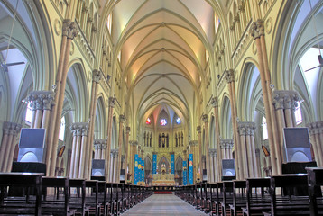 Poster - China, Shanghai old building St. Ignacius Cathedral interior.