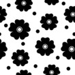 Simple black and white repeating flower background