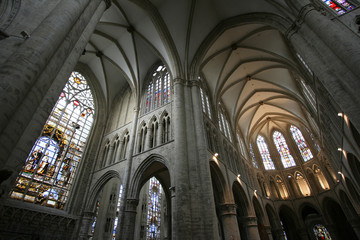 Wall Mural - Cathedral interior in Brussels, Belgium