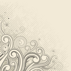 Aufkleber - Corner decorative floral background, vector layered.