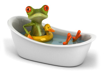 Wall Mural - Grenouille dans son bain