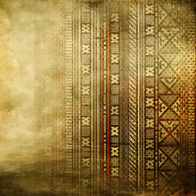 Vintage Golden Background With African Ornament