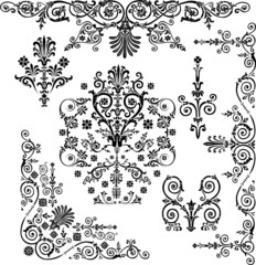 Wall Mural - set of black design elements