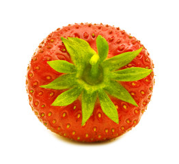 fresh strawberry on white background .