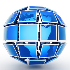 Poster - Global television. Hi-res digitally generated image.