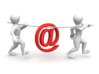 Poster - Two men with symbol for mail