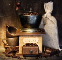 Wall Mural - Stiill life with Antique coffee grinder