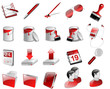 3D Iconset red