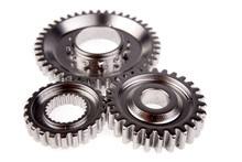 Three Gears Over White Background