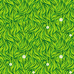 Aufkleber - Seamless pattern of green grass. Vector Layered.
