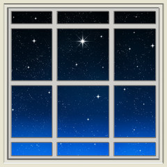 Wall Mural - bright star through the window