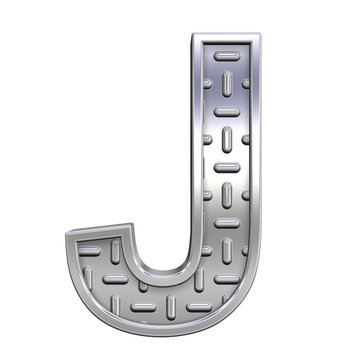 One letter from steel tread plate alphabet set
