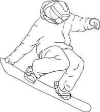 Vector - Snowboarder Isolated On  Background