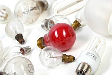 Wall Mural - light bulbs collection