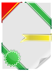 Wall Mural - Vector set of blank decorative corner ribbons isolated