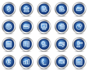 Canvas Print - Banking web icons, blue circle buttons series