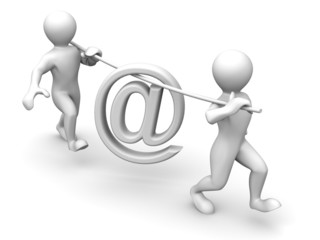 Poster - Two men with symbol for mail