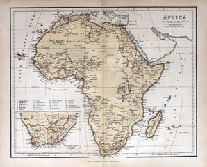 Wall Mural - Old map of Africa, 1870
